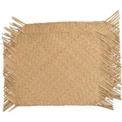 2x Beige/naturel gevlochten placemats 30 x 45 cm rechthoek - Eco/duurzaam thema tafeldecoraties versieringen