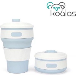 Koffiebeker to go - Inklapbare beker - Duurzame beker - 100% BPA vrij - Opvouwbaar - Reisbeker - Meeneem beker -Travel cup - 350 ml - Licht blauw