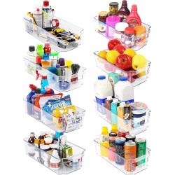 Gewoon® Koelkast Organizer (set van 8) - bakjes - Lade Organizer - Opbergboxen - Keuken - stapelbaar - Transparant