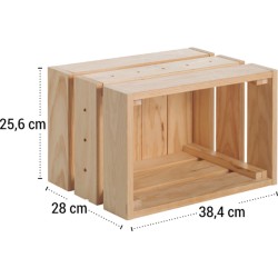 Astigarraga Home box - Modulaire opbergbox in massief hout 28 x 25.6 x 38.4 cm