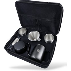 Tamarow™ Slow Coffee Reisset - Filter Koffie Set met Koffiemolen en Kopjes - Coffeemaker - Gooseneck Ketel - Cafetière - Pour Over - 2 Persoons