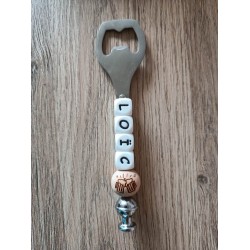 Gepersonaliseerde Flesopener met Naam - Flesopener met Kralen - RVS Flesopener - Flesopener Cadeau - 1 stuk - Flessenopener Naam