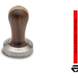 Lelit PLA471W RVS Tamper met bicolor houten knop 57,35 mm