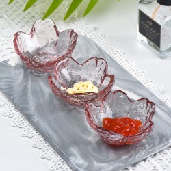 Sausschaaltjes,Forreen 3 Stuks Dipschalen mini Japanse Kersenbloesem Dessertkommen Glas Kleine Serveerschalen voor Sauzen Sojasauce Ketchup Specerijen Dipschaaltjes