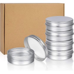 Aluminium blikjes, 24 stuks 60 ml aluminium lege potjes voor lippenbalsem, cosmeticacrème, mini-kaarsen, knutselsieraden