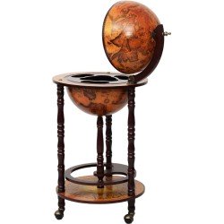Costway - Wijnrek - Globebar - Wijnbar - Wereldbol bar - ⌀ 45 cm - Bruin