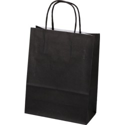 BIO Shopping Tas 18+8x24cm Zwart (per 400)