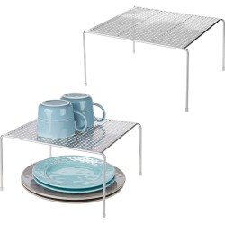 mDesign - Keukenrek - bergruimte/ideale organizer voor keukenaccessoires/voor kookgerei en ingrediënten - vrijstaand - PC zilver - per 2 stuks verpakt