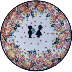 Bord - Ontbijtbord - Bunzlau - Handmade - Handgemaakt - Handpainted - Handbeschilderd - Valentijn - Valentijnsdag - Liefde - Servies - Love - Hart - Verliefd - Keramiek - Aardewerk