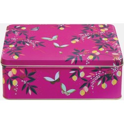 Sara Miller London - Bewaarblik Orchard Butterfly - Roze - Rechthoek - Blik - 19,5 x 15,4 x 7,5 cm