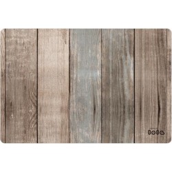 4x Lola Placemat Cabane Playa - 30x45cm - onderlegger - tafeldecoratie -tafel dekken - hout - houtstructuur