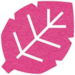 Blad 2 vilt onderzetters  - Fuchsia - 6 stuks - 9,5 x 9,5 cm - Tafeldecoratie - Glas onderzetter - Cadeau - Woondecoratie - Woonkamer - Tafelbescherming - Onderzetters Voor Glazen - Keukenbenodigdheden - Woonaccessoires - Tafelaccessoires