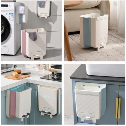 Haoh Opvouwbare vuilnisemmer, keuken, opvouwbare afvalemmer, wandhouder, hangende vuilnisemmer, vuile kleding, opslagemmer voor keuken, kantoor, badkamer, auto, balkon, waskamer (20 l)