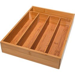 simpdecor Bamboe Bestek Lade Gebruiksvoorwerp Lade Organizer Keuken Lade Divider 5 Compartimenten