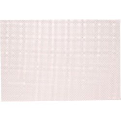 12x Rechthoekige placemats lichtroze parelmoer glans geweven 29 x 43 cm