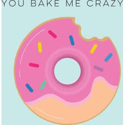 40x Luxe tafel diner/lunch servetten in een grijze donut thema print - Formaat 33 x 33 cm - 3-laags - You Bake me Crazy tekst