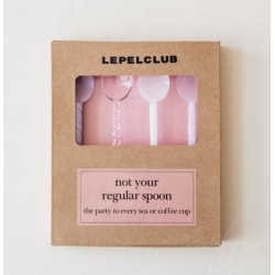 Lepelclub - Koffie lepels - Pastel - Glas - Set van 4