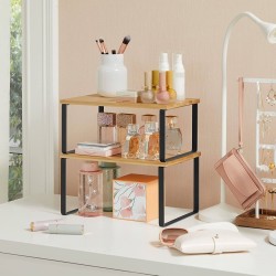 SensaHome - Keuken Organizer - Bureau/ Aanrecht Organizer - Keukenrek/Kruidenrek/Badkamer Organizer - Set van 2 - Zwart