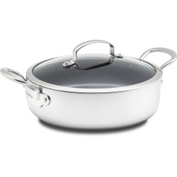 GreenPan Barcelona Evershine Hapjespan met deksel en extra handvat - Ø 26 cm/3.8L - RVS - Inductie