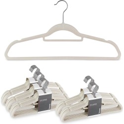 bomoe Kledinghanger set Ivar Grijs - 50 Universele Kleerhangers - Ruimtebesparende Hangers voor Jassen Pakken Broeken en meer - Stabiele Broekspijp, Anti-slip Fluweel en Inkepingen