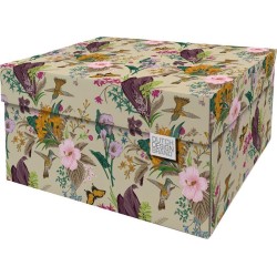 Dutch Design Brand - Dutch Design Storage Box - Opbergdoos - Opbergbox - Bewaardoos - Bloemen, Kolibrie, Vlinders - Botanical