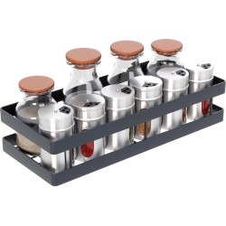 Noswo Kruidenrek Ophangbaar - Kruidenrek Voor Kruidenpotjes - Keukenrek Hangend - 30 cm - Zwart