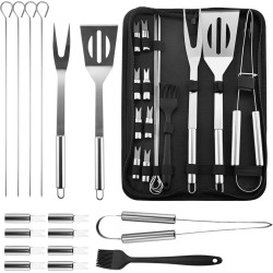 16 Delige Luxe BBQ Accessoires Set in Roestvrij Staal – Barbecue Gereedschapset - In Handige Opbergtas