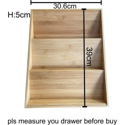 Bamboe kruidenrek, kruidenhouder voor lades, kruidenschaal, afgeschuinde opbergdoos voor kruidenflessen, geschikt voor eetkamer, keukenlade