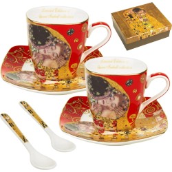 Queen Isabell - ESPRESSO PORSELEIN KOP MET SCHOTELSET - -Kopjes 80ml (2 stuks)  - Schoteltjes (2 st.)  -Lepels (2 st.)