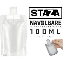 Staza® Navulbare Siliconen Reisflesjes – 2 Stuks - Reisflacons voor Handbagage & Travel - 100ml