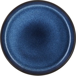 BITZ 821258 bord Dinerbord Rond Steengoed Zwart, Blauw