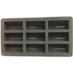 Mould Silicone 18x33cm Cake Mould 9 Holte voor 3D Cilinder Mousse Dessert, Muffin Pudding Cake Mallen (Grijs)  FP-BUCHE