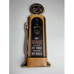 Metalen opener voor aan de wand “My Garage - My Tools - My Rools"