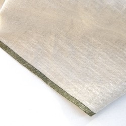 100 % gewassen linnen - extra groot servet - naturel met groene rand - Bliek Tof Tafelen - 60x60 cm