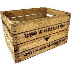 Fruitkist Houten krat - BBQ & Grilling (gebruikt, set van 3)