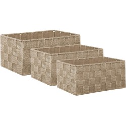 Brandsseller Opbergdoos, decoratiebox, rotan-look, set van 3, beige