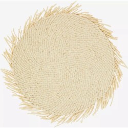 Madam Stoltz Paper Rope Placemet fringes - Set van 4