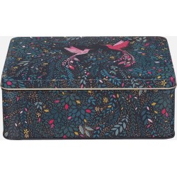 Sara Miller London - Bewaarblik Hummingbird Paradise - Kolibrie - Donkergroen - Rechthoek Blik 19,5 x 15,4 x 7,5 cm