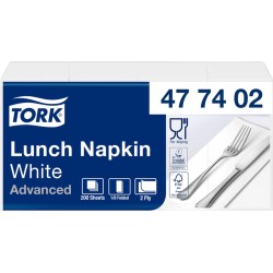 Servetten Tork Enviroment Print 1/8 gevouwen 2-laags 200st wit 477402