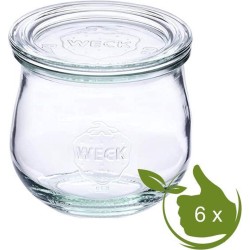 6 x Weck TULP glas met deksel (370ml)