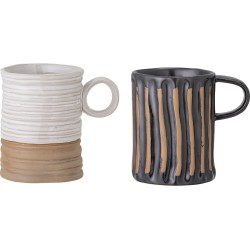 Bloomingville – Ayla Mug, Black, Stoneware SET 4