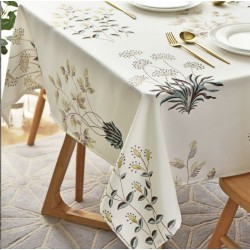 Making Memories - Tafelkleed - White Plants -  130x250