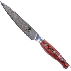 Homizu Tentōmushi universeel keukenmes - 13cm - VG-10 damascus mes/G10