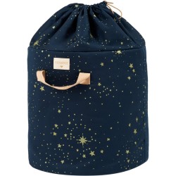 Nobodinoz - Bamboo Toy Bag Small - Gold Stella/Night Blue - Opbergmand - 50x35x35cm