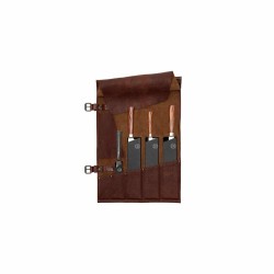 WITLOFT | Leren Messenrol / Messenfoudraal, 5-vaks - Dark Brown