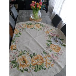 Tafelkleed Gobelinstof Apple Blossom rond 140cm