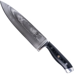 Homizu Kurotori koksmes - 20cm - VG-10 damascus mes/G10 - zwart - doos