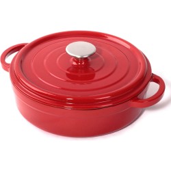 Gietijzeren lage braadpan rood, 28 cm - Sürel