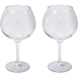 4x stuks onbreekbare kunststof camping rode wijn/gin tonic ballon glazen 780 ml - polycarbonaatglas